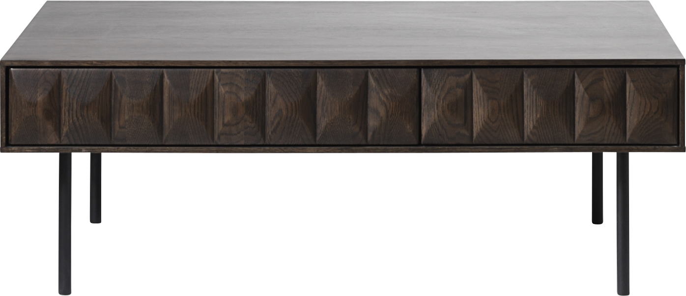 Sofabord Nordique Design Latina Kaffebord Espresso-eg Med Sorte Metalben 117x71x41 Cm