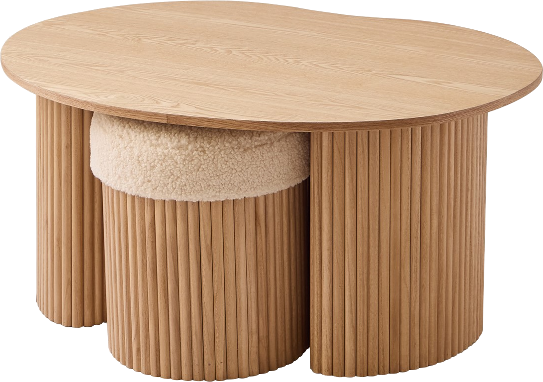 Sofabord Nordlys Furniture Arvika ø90   H44 Cm Fsc-certificeret Asketræ Natur Japandi-stil Med Tekstil Fodskamler Kaffebord