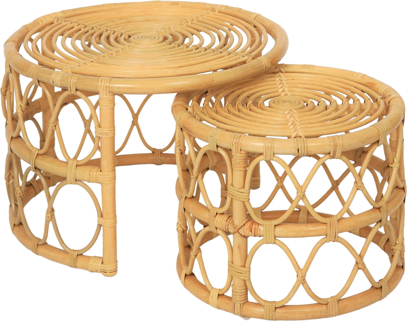 Sofabord Nordlys Furniture Salawati Indskyderbord   Naturfarvet Rattan ø60 H41 Cm  - -  Bord