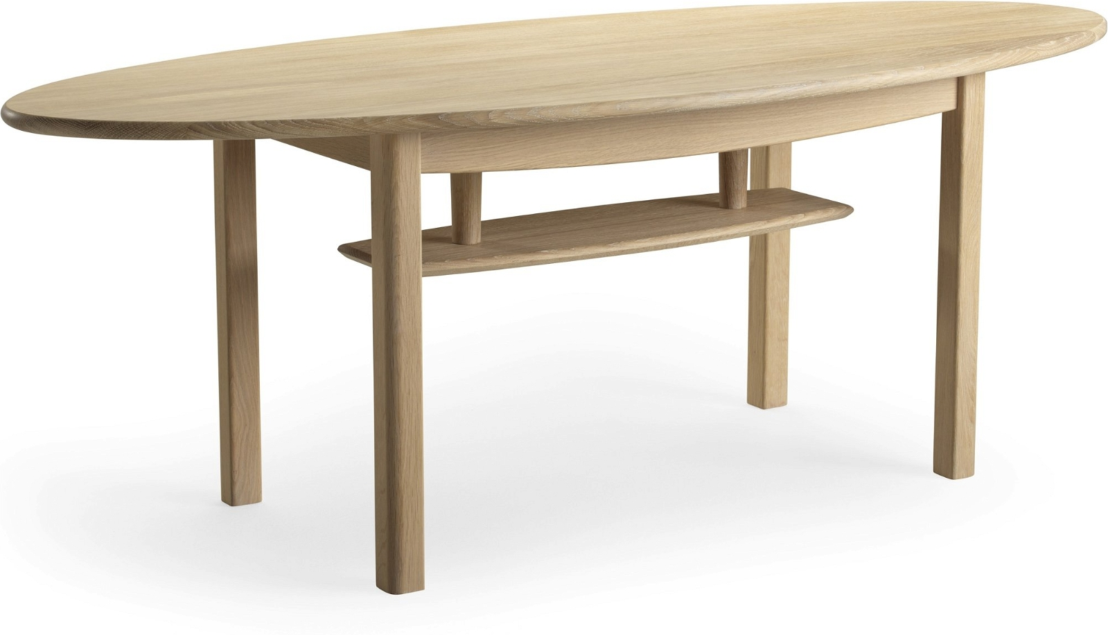 Sofabord Aicia i Hvidolieret Egetræ - Elegant Oval Design