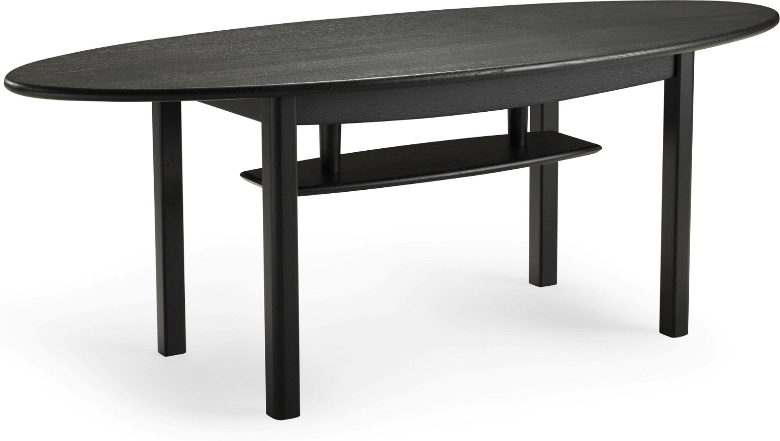 Elegant Sofabord Aicia i Sortbejdset Egetræ – Oval Design