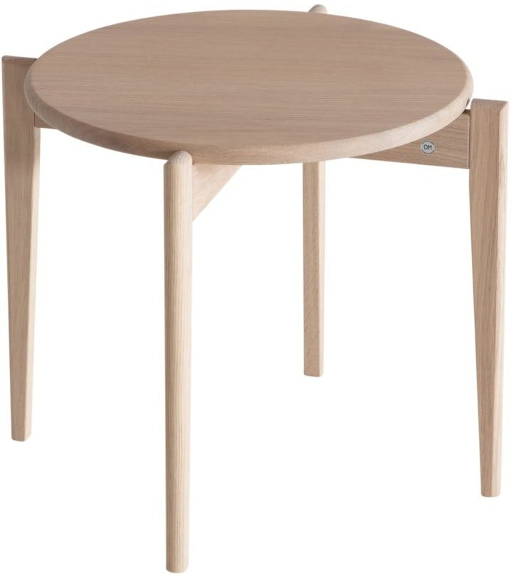 Elegant rundt sofabord Tilia i hvidolieret egetræ - 51 cm