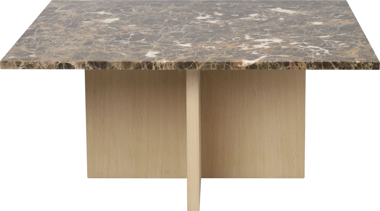 Sofabord Rowico Brooksville 90ã 90 Cm Brun Brown Emperador-marmor Med Hvidvasket Mdf-stel