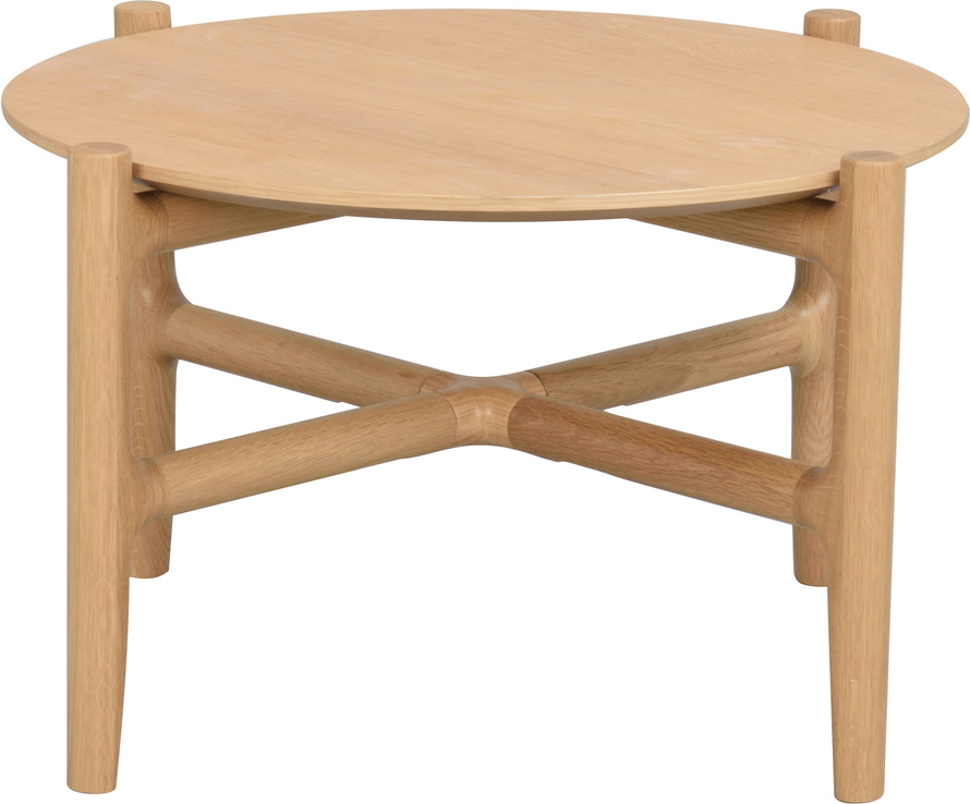 Sofabord Rowico Holton ø62   H36 Cm   Rundt Kaffebord   Lakeret Egetræ  Nordisk Design