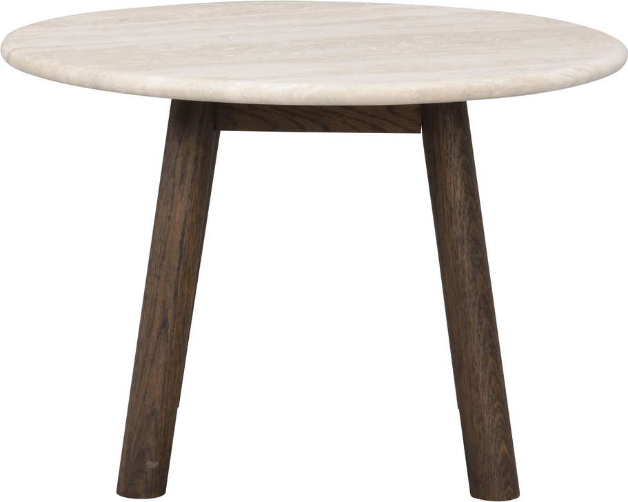 Sofabord Rowico Taransay Rund Travertinbordplade Og Egetræ ø60ã H40 Cm