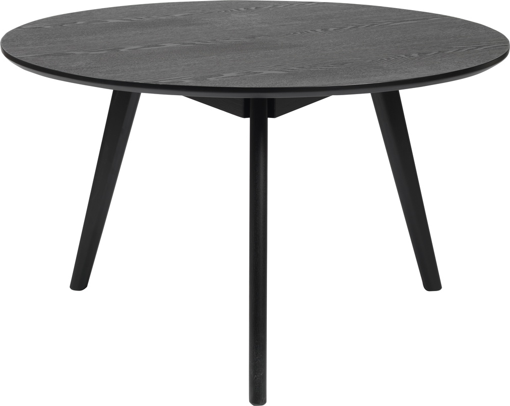 Sofabord Rowico Yumi Rundt ø90 H53 Cm Sort Lakeret Mdf Med Askefiner Skandinavisk Design