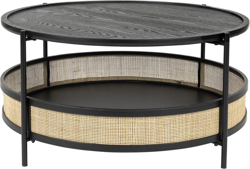 Sofabord Makoto Rundt Askegrå Rattan - Elegant Design