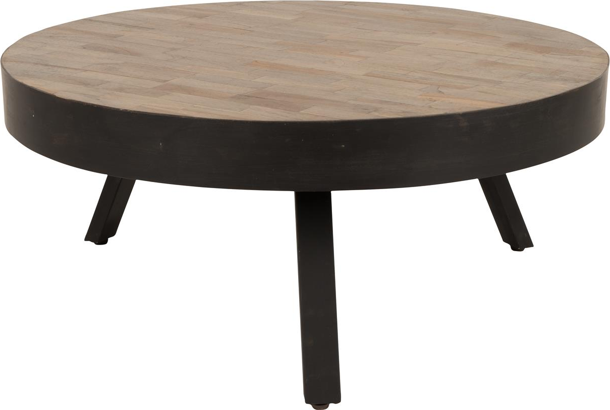 Sofabord Suri i Stengrå - Elegant Teak og Metalstel