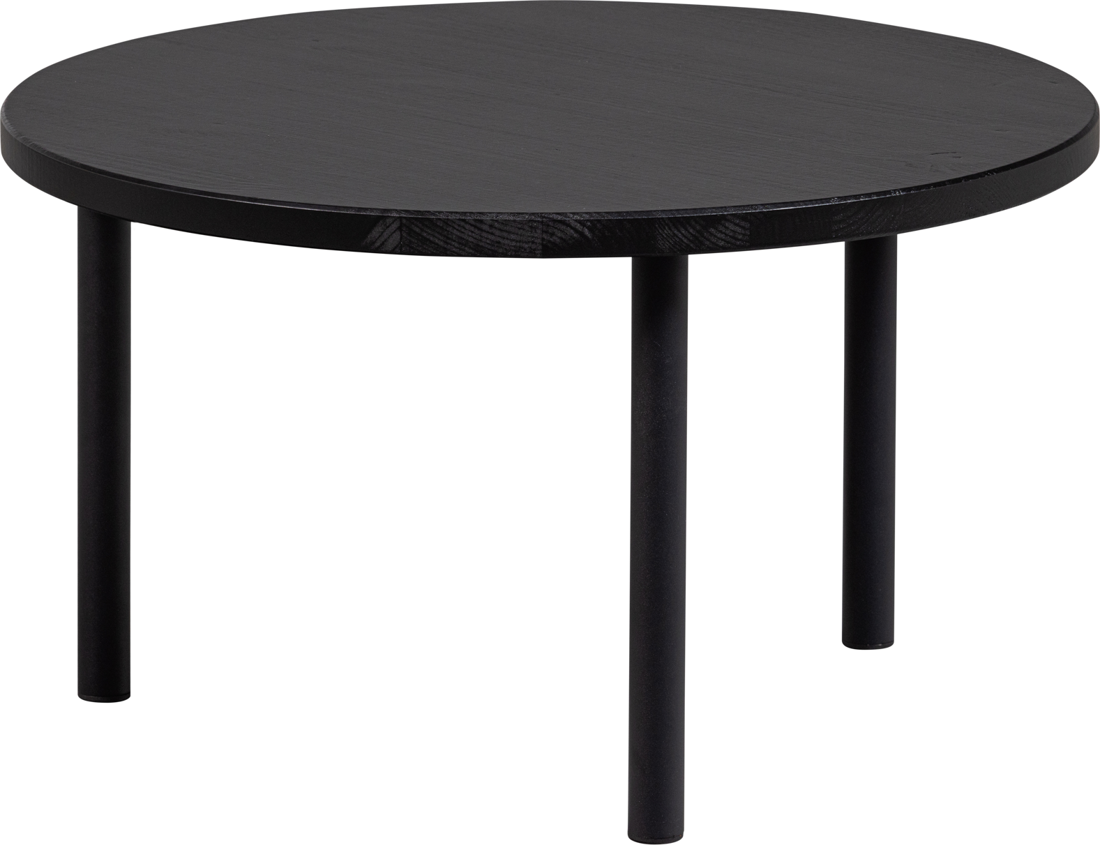 Elegant Rundt Sofabord Woood Laut Mat Sort Ø60 cm