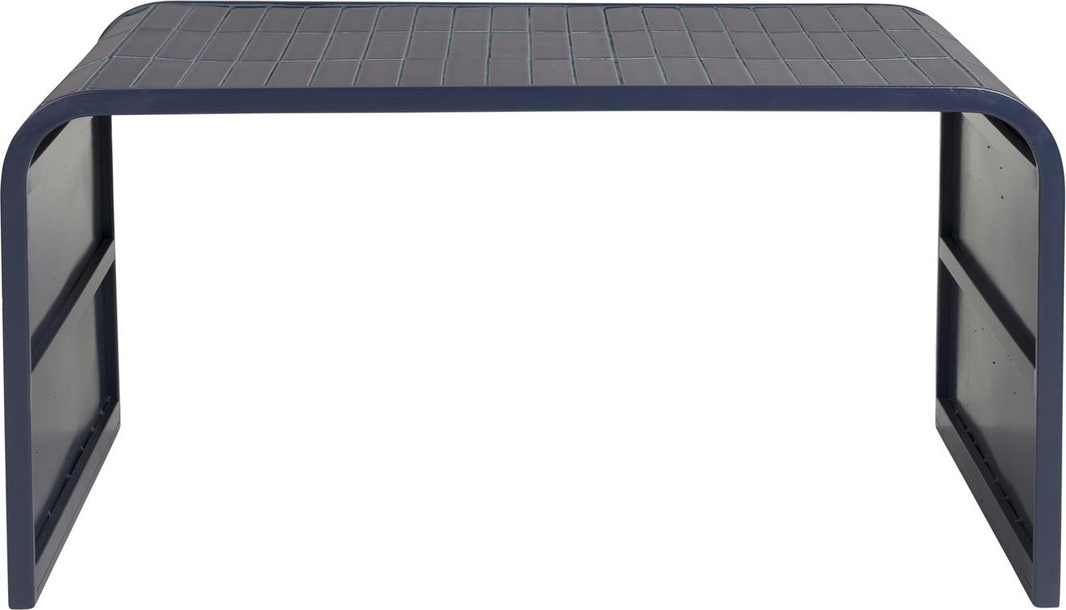 Sofabord Zuiver Tiles Flisebelagt Jern Rektangulært Loungebord Mørkegrå Blå 47x80x40 Cm