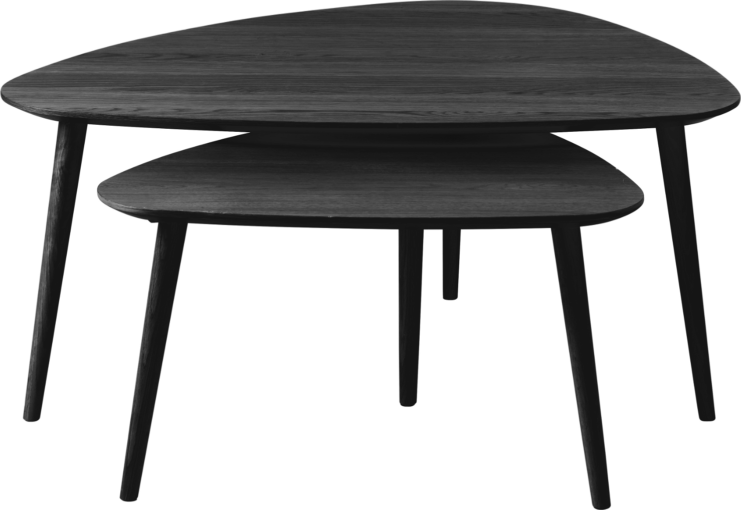 Sofabordssæt Nordique Design Adda Trekantede Borde Sort Mdf Og Egetræ