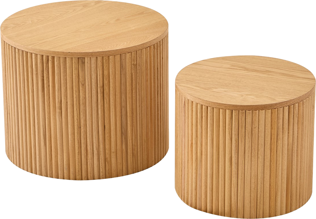 Sofabordssæt Nordlys Furniture Yatomi ø50 H38   Cm Asketræ Natur