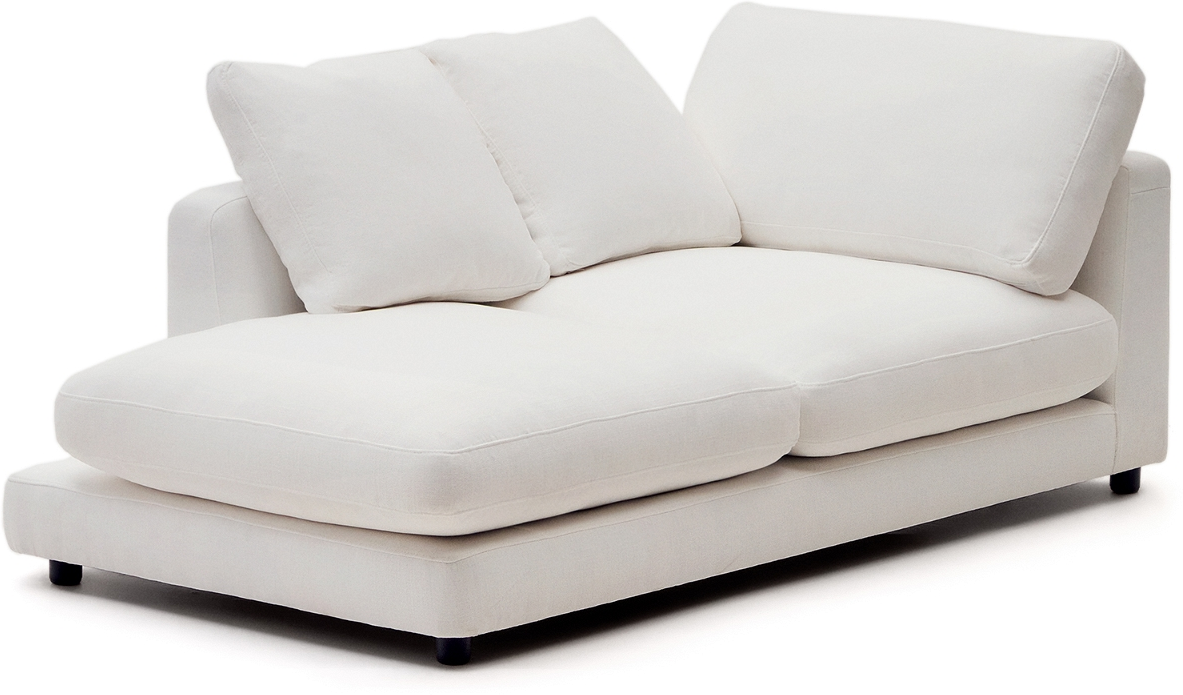 Venstrevendt Chaiselong M2 i Hvid Chenille - Elegant Sofa Modul