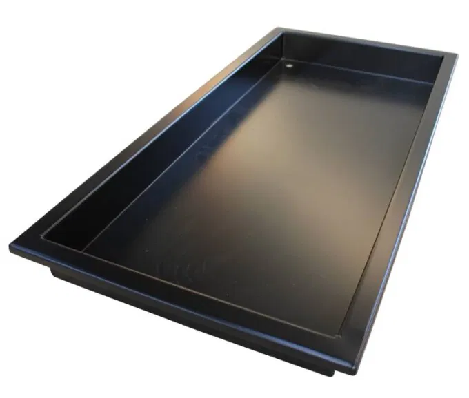Sortlakeret Firkantet Spejlbassin Med Kant  120x60x10cm