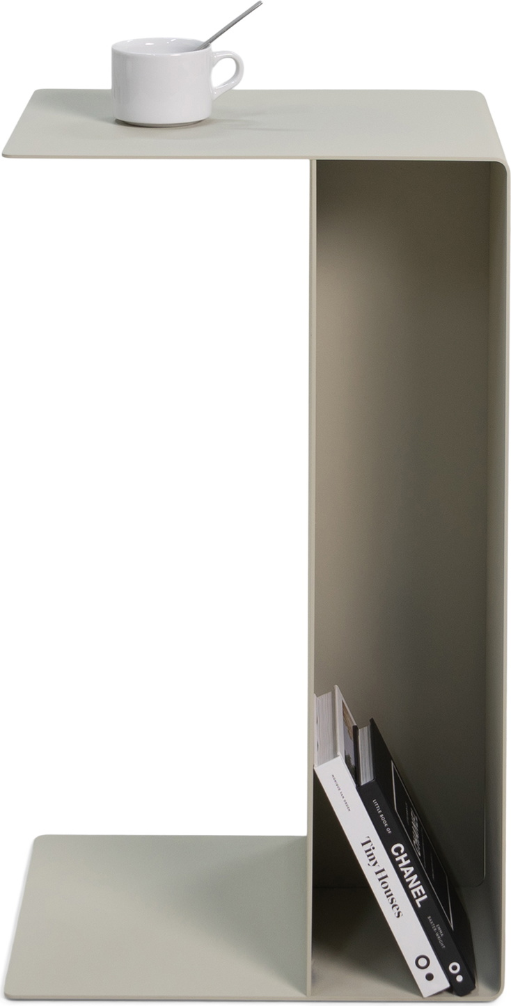 Spinder Design Slide Udendørs Sidebord   Sand Stål Med Hylde H68    B30    D40 Cm
