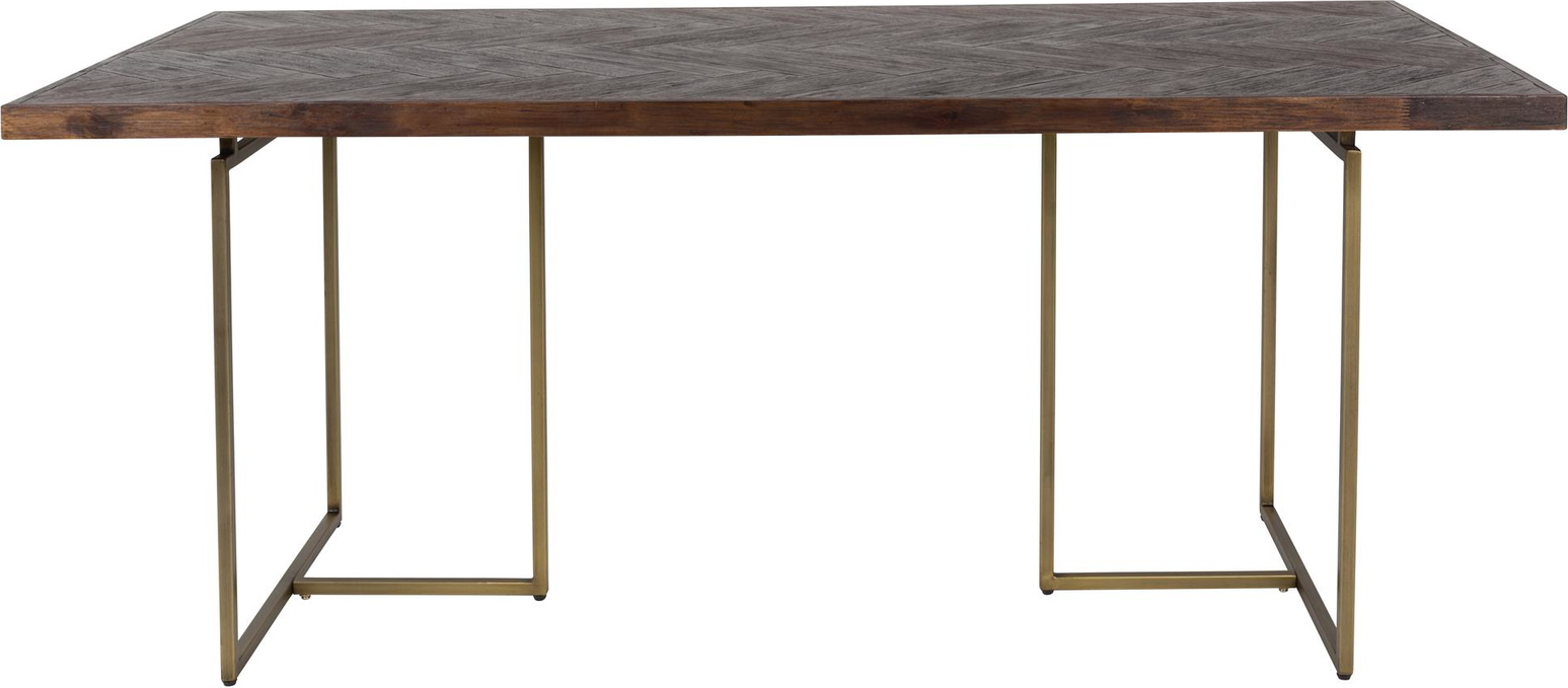 Elegant spisebord i mudderbrun akaciefiner fra Dutchbone
