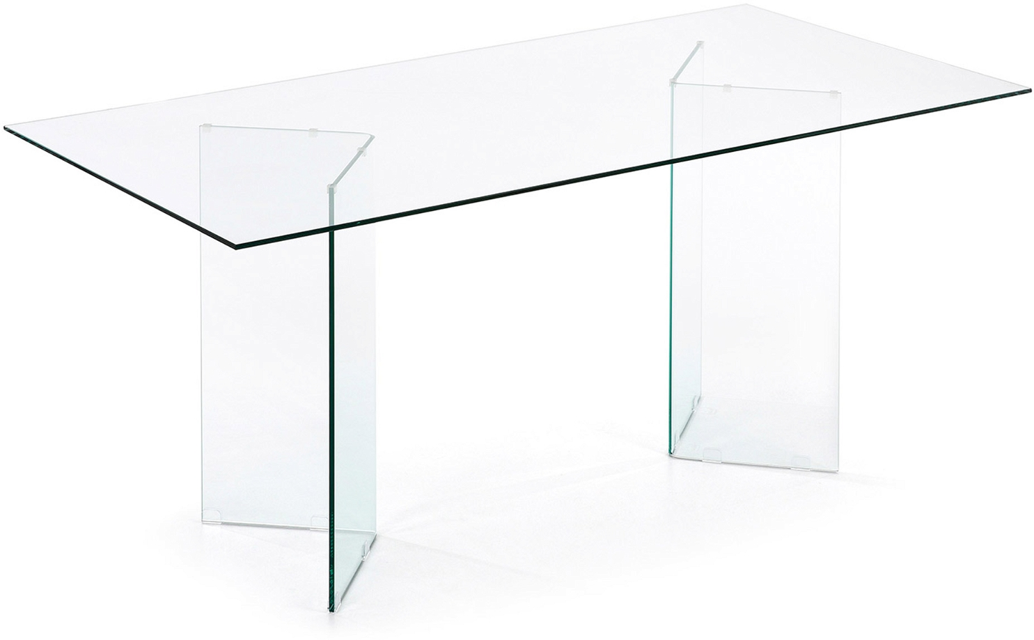 Spisebord Kave Home Burano Glasbord Hærdet Glas Med Ståldetalje 200x90 Cm