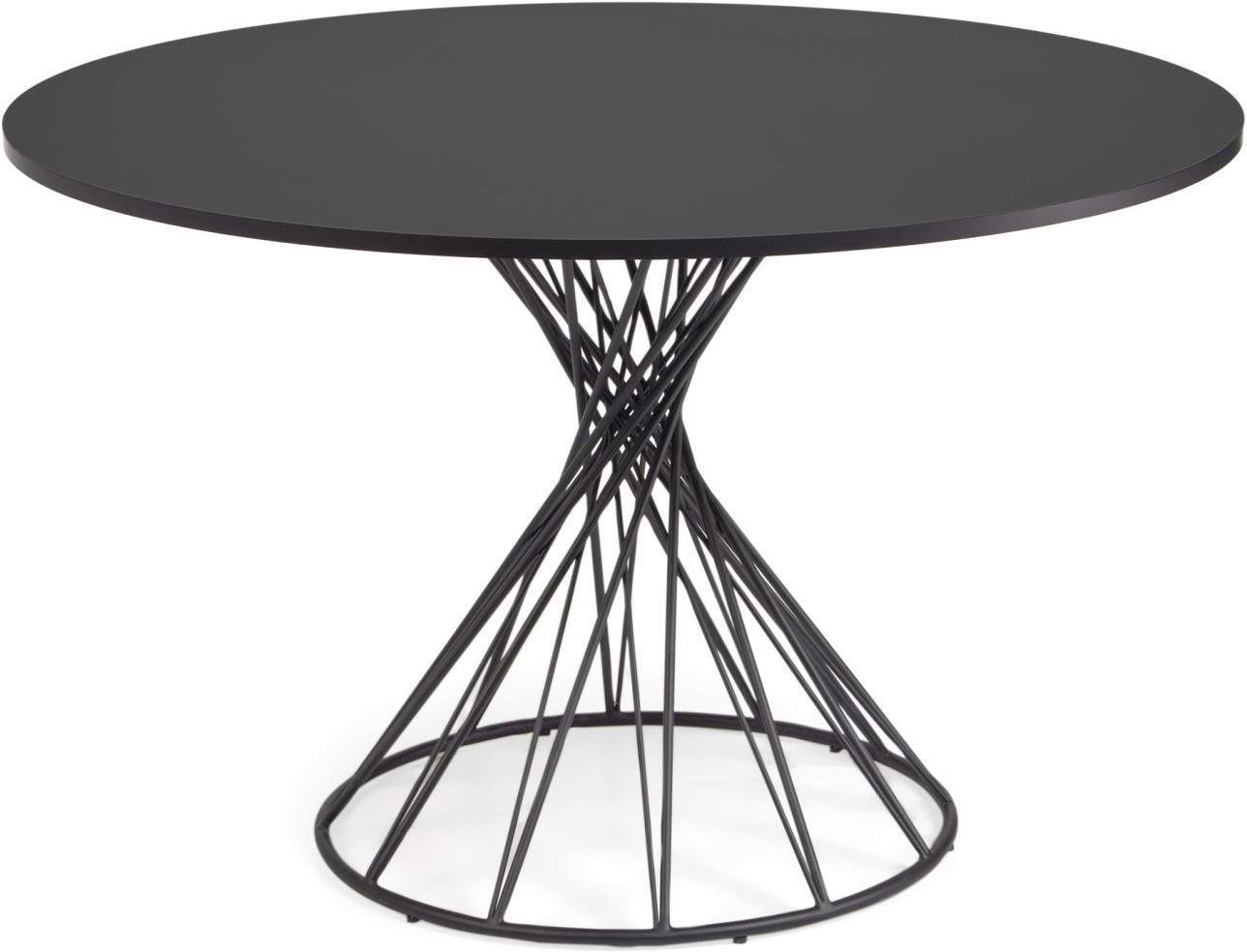 Elegant Rundt Sort Spisebord Niut fra Kave Home - Ø120 cm
