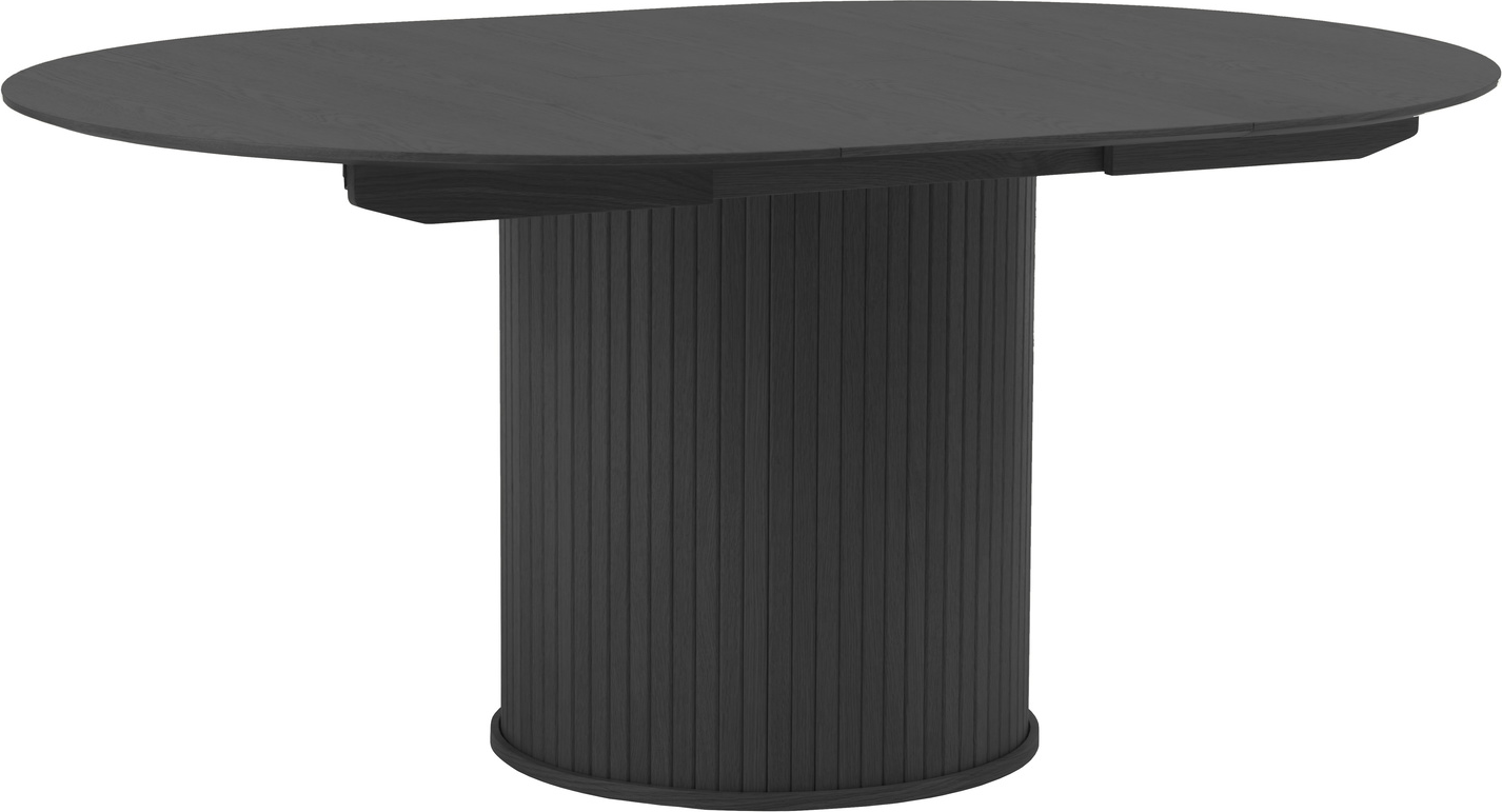 Udtræksspisebord Nola Ø120-167 Cm i Sort Egetræ
