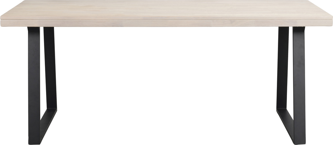 Spisebord Rowico Brooklyn Hvidkalket Massiv Eg Med Sorte Metalben L170ã B95 Cm Fscâ