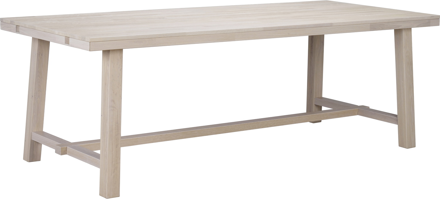 Spisebord Rowico Brooklyn 220x95 cm - Hvidkalket Egetræ