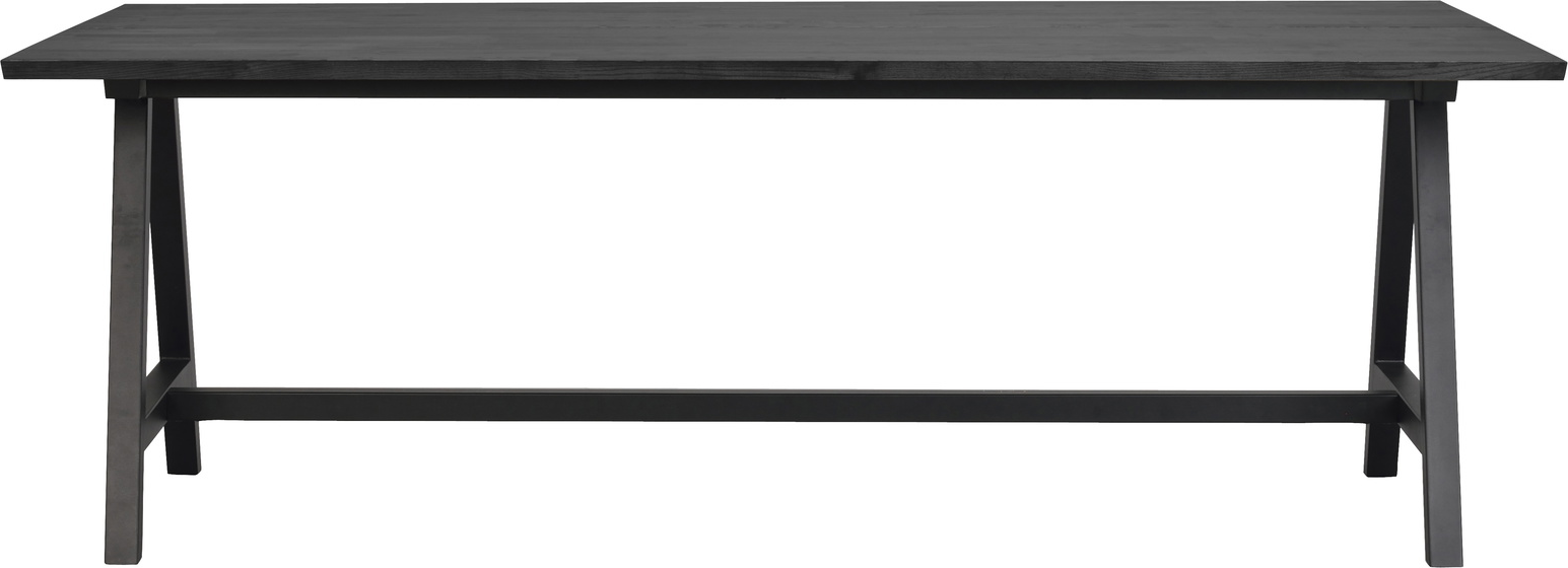 Spisebord Rowico Carradale 220ã 100 Cm Massivt Egetræ   Grafit Metalstel Fsc 100 -certificeret  -ben