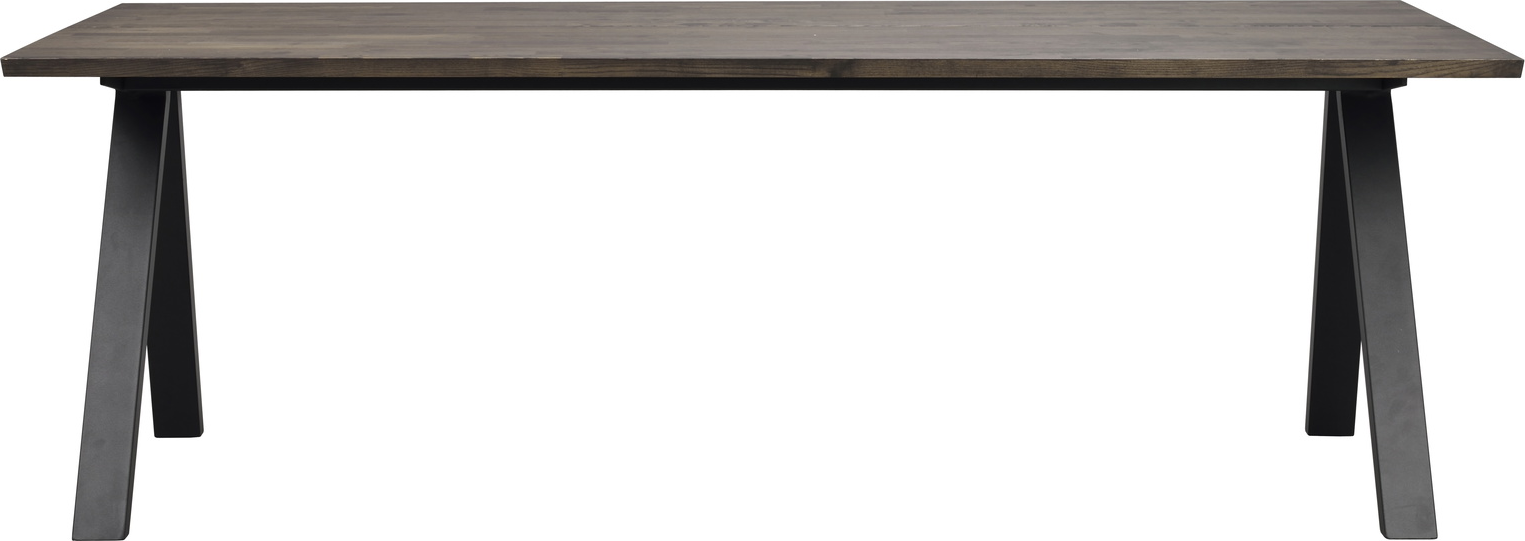 Spisebord Rowico Carradale   Oliebehandlet Massiv Eg Med Sort  -stel 220ã 100 Cm Fsc 100