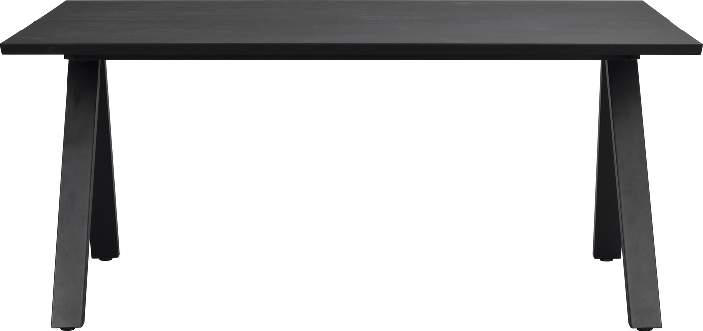 Spisebord Rowico Carradale Sort   Massivt Egetræ    -formet Metalstel  170ã 100ã 75 Cm  Udvidbart