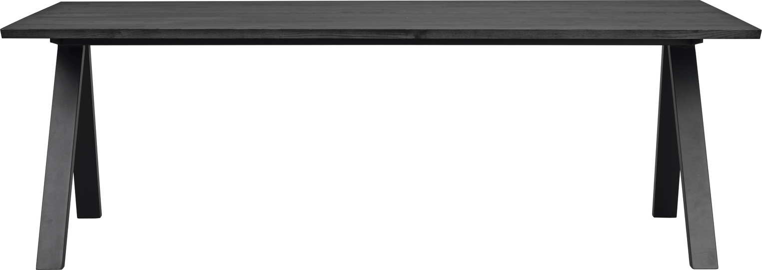 Spisebord Rowico Carradale  -ben 220ã 100 Cm Sort Massiv Fsc-certificeret Eg Og Metal