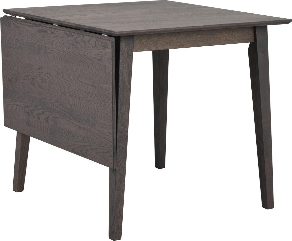 Spisebord Rowico Filippa Klapbord   Mørkebrunt Massivt Egetræ 80ã 80 Cm Udtræk Til 125 Cm Fsc-certificeret