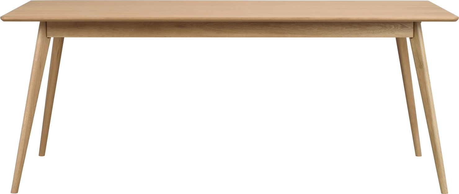 Spisebord Rowico Yumi   Lakeret Egetræsfiner 190x90 Cm Slanke Skrå Ben Skandinavisk Design