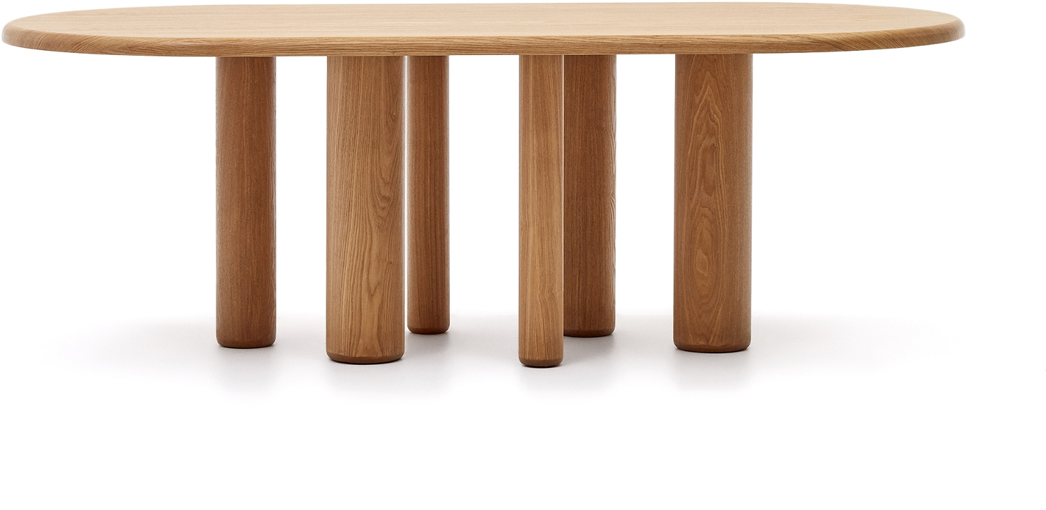 Spisebord Spisestuebord Kave Home Mailen Ovalt Asketræ Natur 220x105x77 Cm