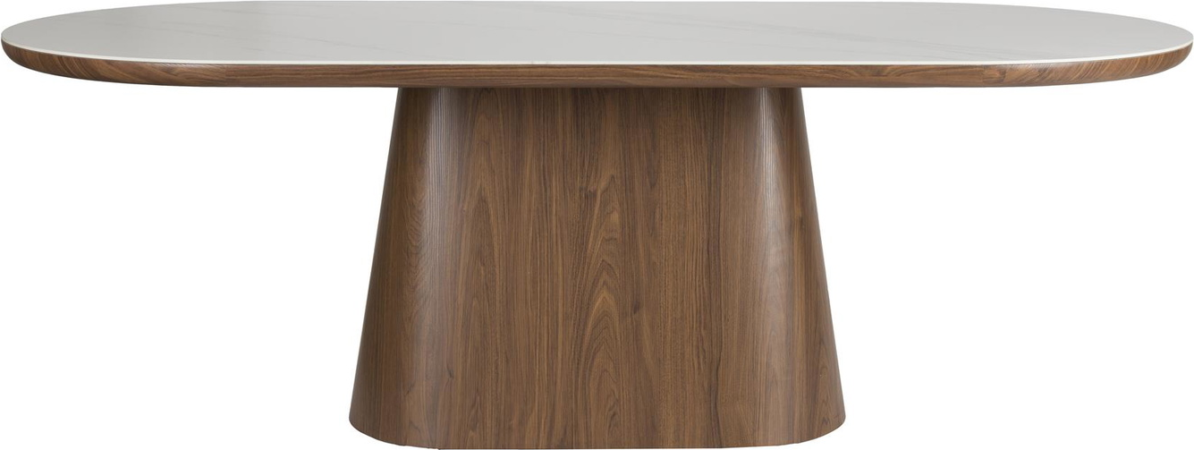 Oval Spisebord i Valnøddetræ - Elegant og Funktionelt Design