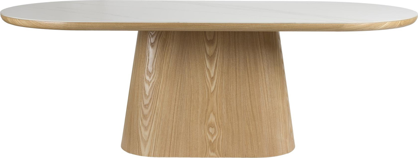 Elegant ovalt spisebord i naturmarmor fra Studio White