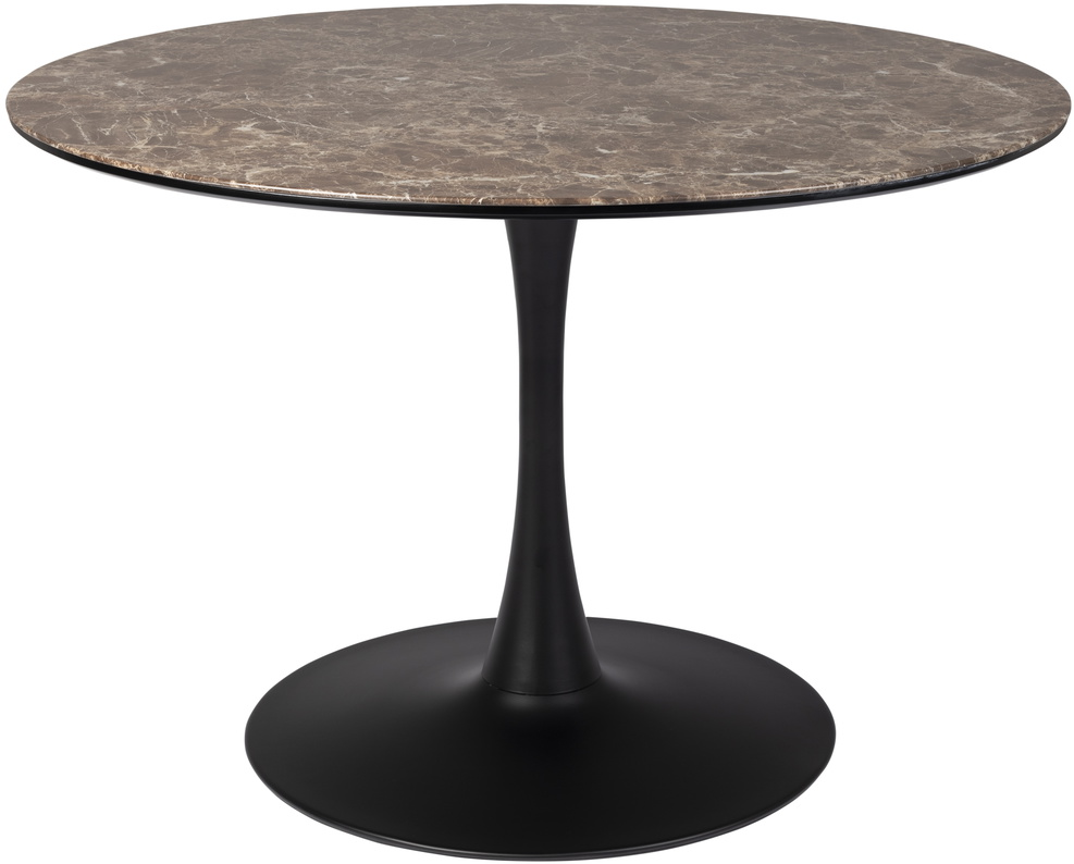 Elegant rundt spisebord i grå marmorlook - 110 cm