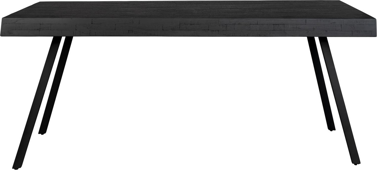 Elegant spisebord i sortlakeret teak med metalben