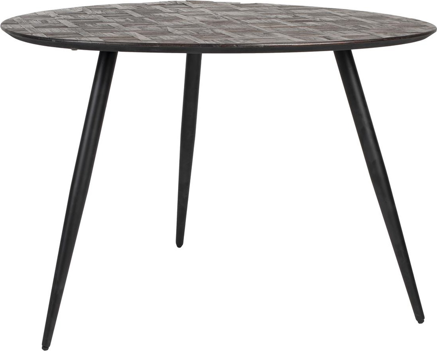 Asymmetrisk Spisebord i Genanvendt Teak med Jernben