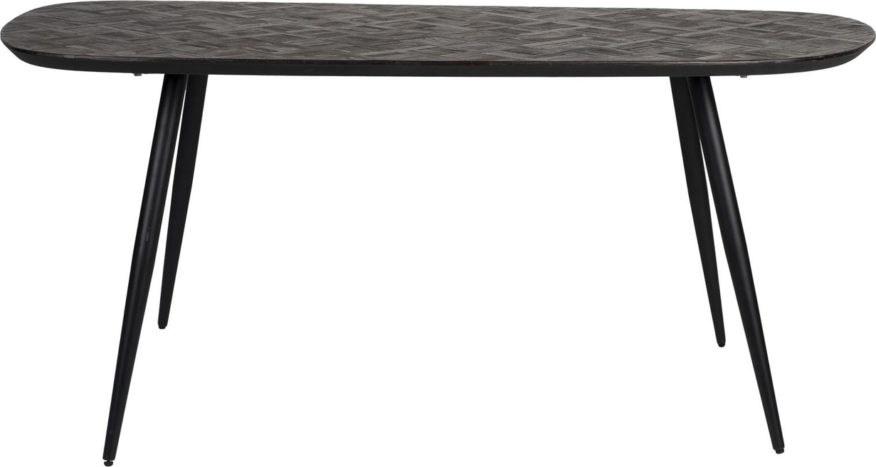 Bæredygtigt spisebord i genanvendt teak med jernben 180x90 cm