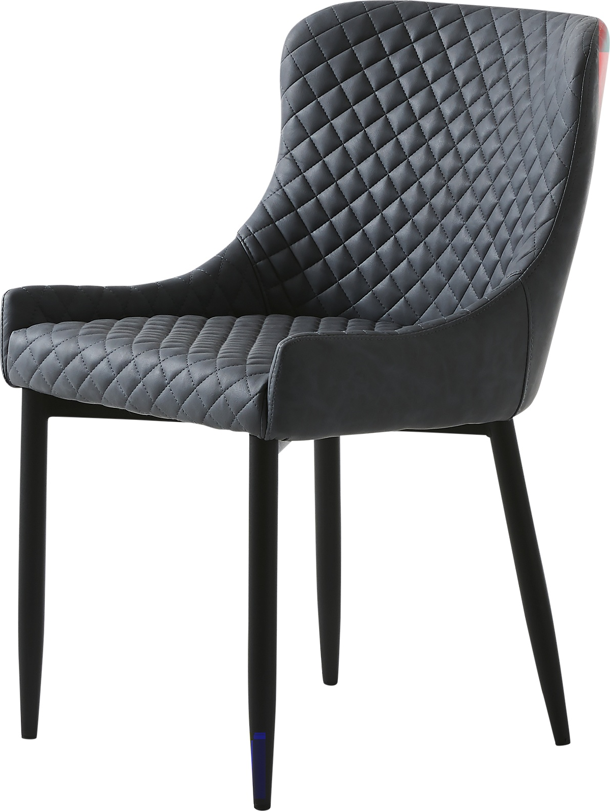 Spisebords- Og Spisestuestol Nordique Design Ottowa Grå Fløjl Med Sort Metalstel Pu Vintage