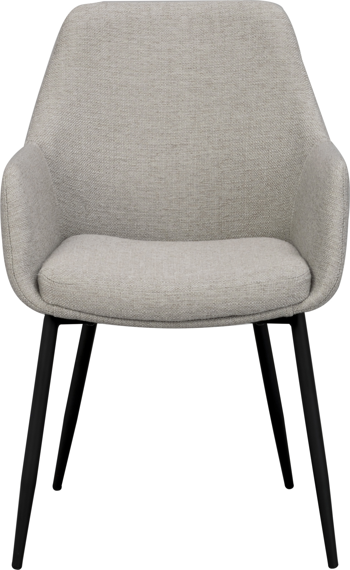Spisebordsarmstol Rowico Reily   Beige Asgard 27-stof Med Sort Pulverlakeret Metalstel   Skandinavisk Design  Polstret Sæde