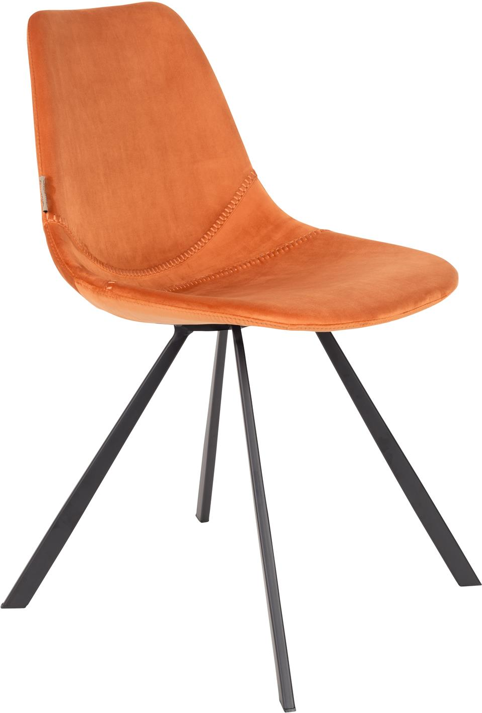 Spisebordsstol Dutchbone Franky Spisestuestol  Brændt Orange Polstret Polyester Stålunderstel Vintage Design