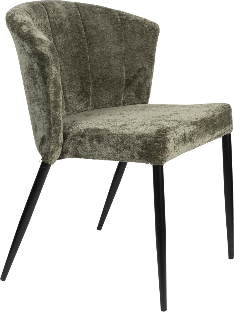 Spisebordsstol Dutchbone Georgia   Blygrå Krydsfiner Med Polstret Sæde  Sort Stel H78ã B62ã L60cm