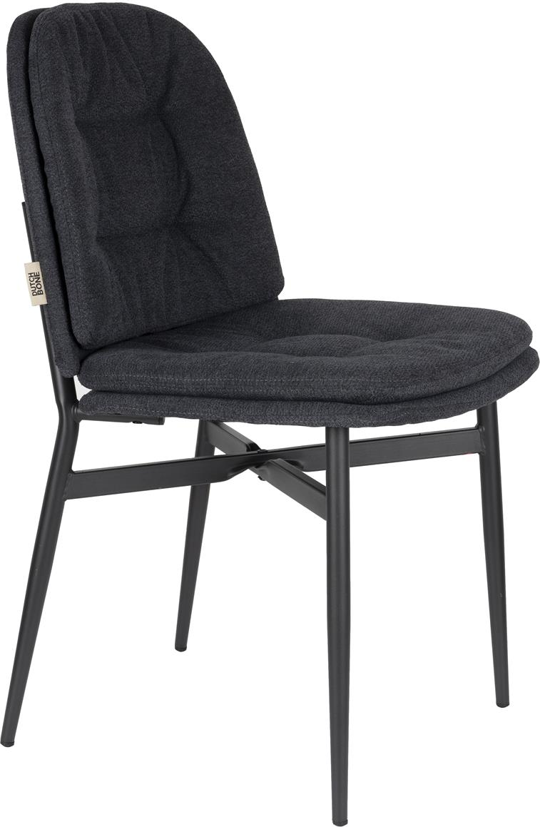 Spisebordsstol Dutchbone Jade  Polstret Stålstel  Polyester Polyurethan  Blå Antracit  Sæt Af