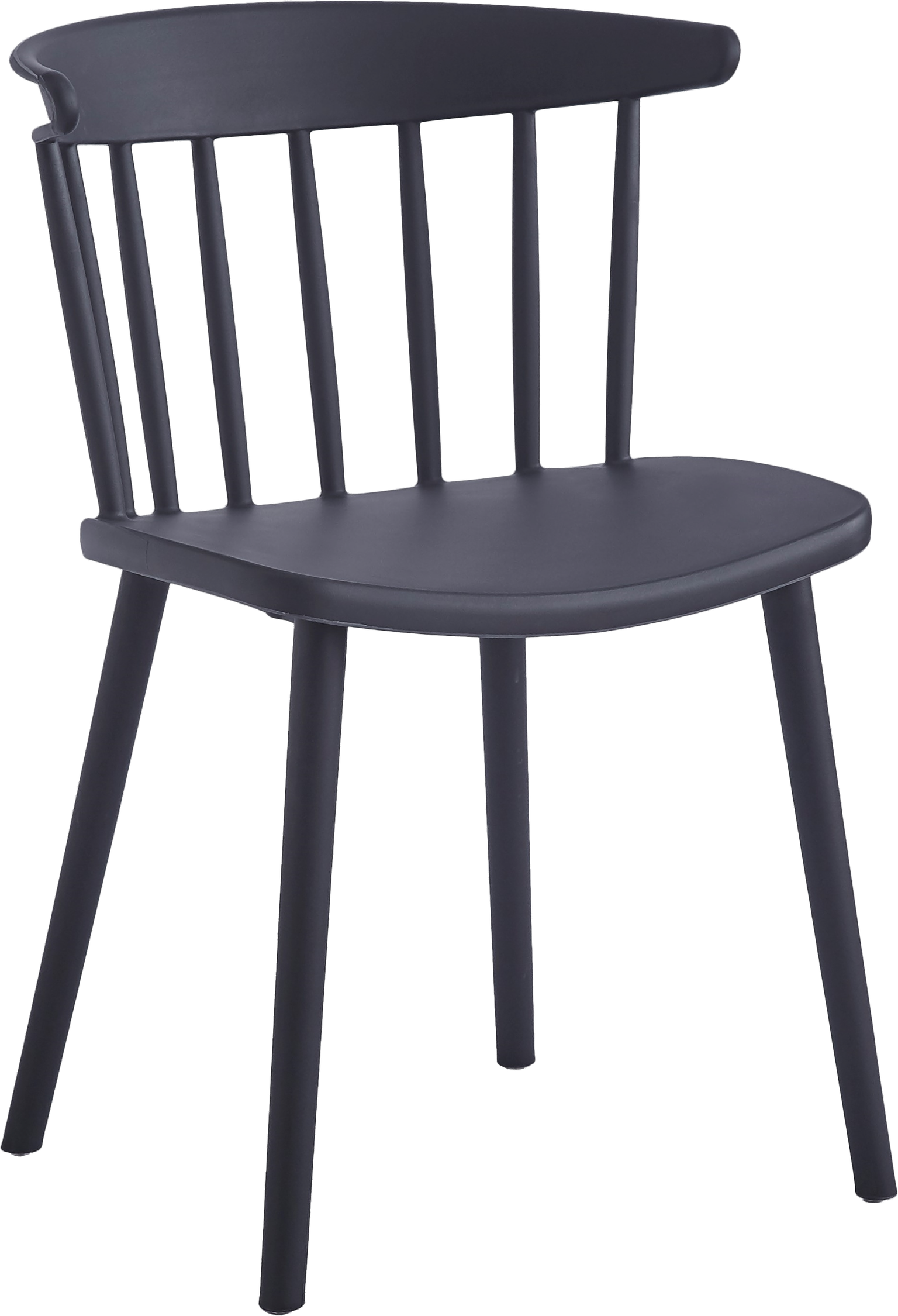 Spisebordsstol Exchange Fra Nordlys Furniture Sort Polypropylen Højrygget Med Vertikale Tremmer Stabelbar