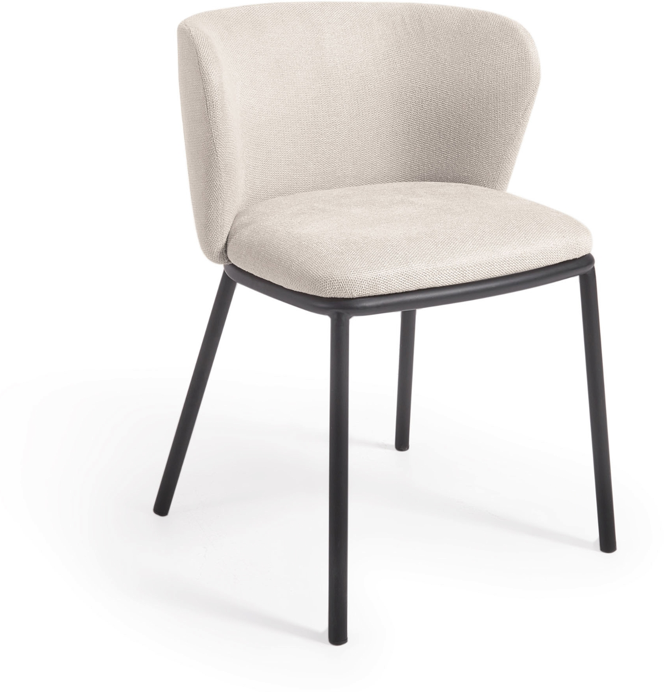 Elegant spisebordsstol i beige chenille fra Kave Home