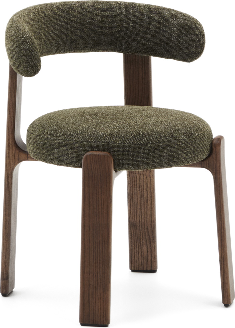 Elegant grøn chenille spisebordsstol fra Kave Home