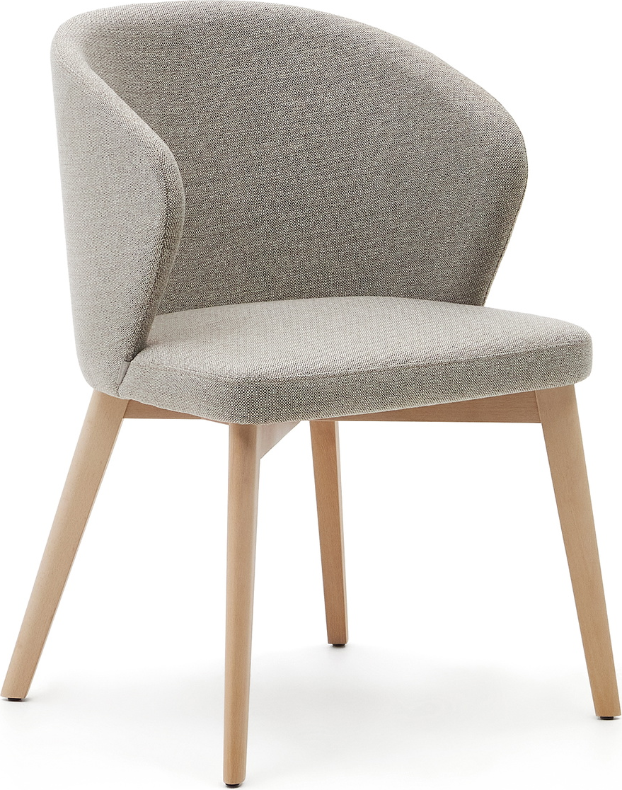Elegant Brun Chenille Spisebordsstol med Armlæn