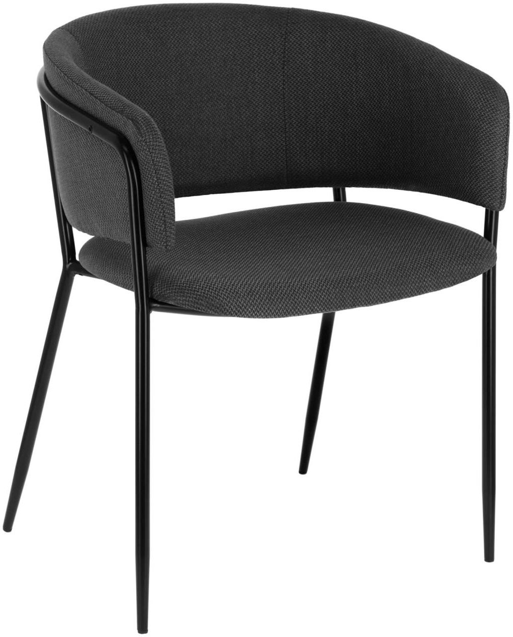 Elegant spisebordsstol med armlæn i sort stål