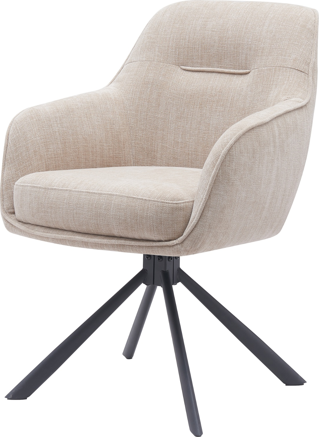 Spisebordsstol Med Armlæn Nordique Design Select Variant Fun Beige Chenille 360 Drejesokkel
