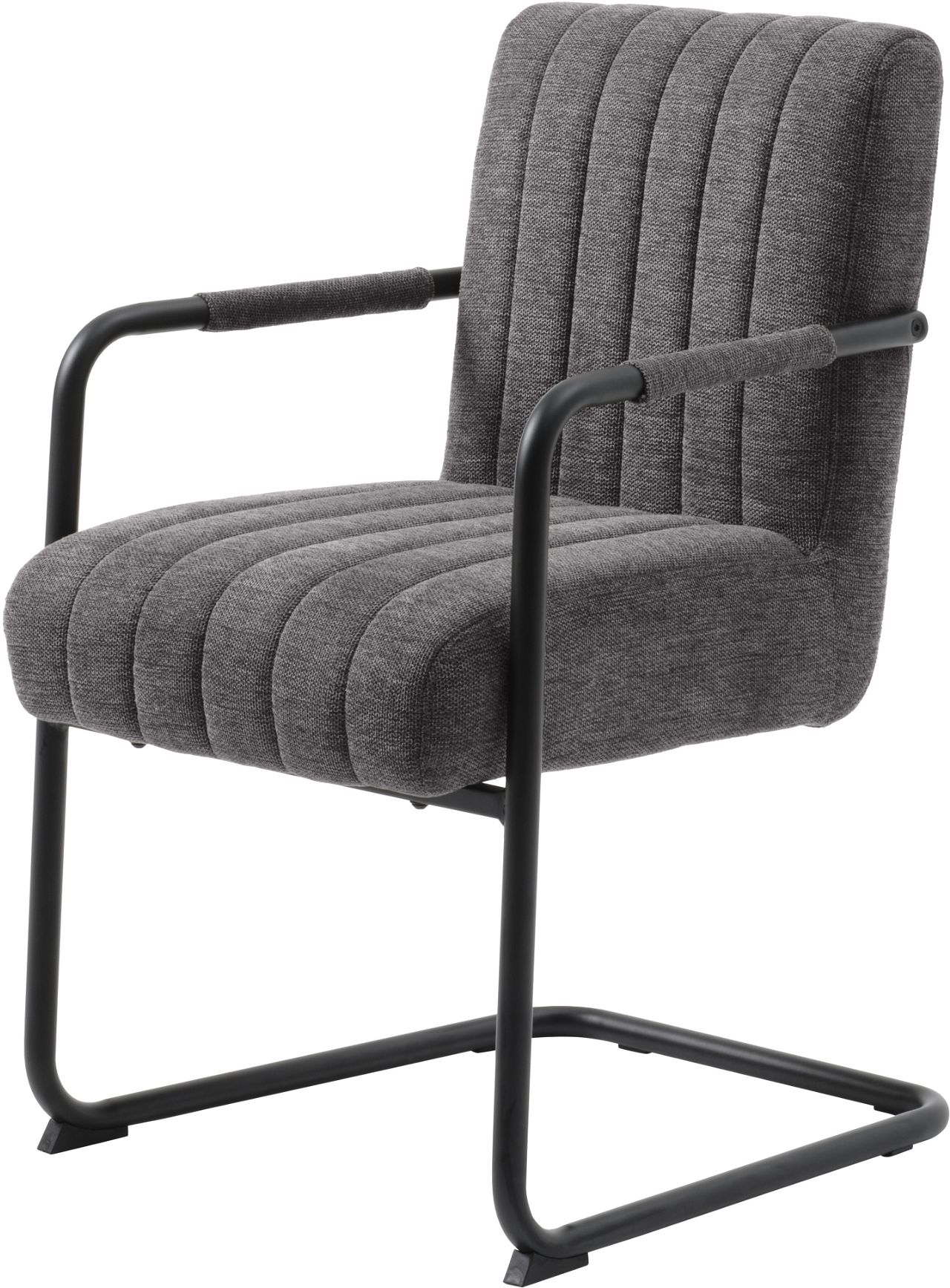 Spisebordsstol Med Armlæn Nordique Design Trout Mørkegrå Polstret Brego 18 Stof Metal Fsc-certificeret